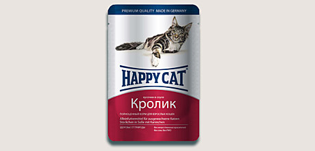 Happy Cat кусочки в соусе с Кроликом