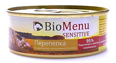 BioMenu Гипоаллергенный паштет для кошек с перепелкой