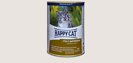 Консерва Happy Cat Утка с Цыпленком 400гр