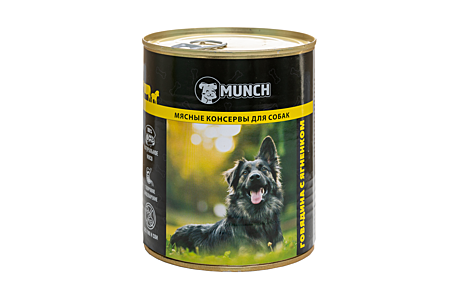 Консерва для собак Munch говядина с ягненком 850гр