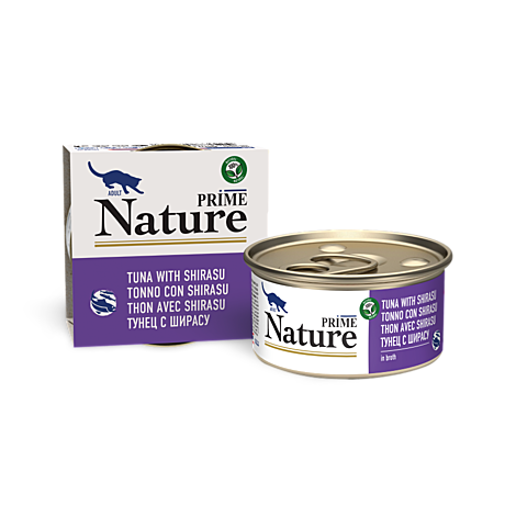 Консервированный корм для взрослой кошки тунец с ширасу Prime Nature