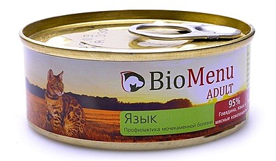 BioMenu паштет для кошек, с языком