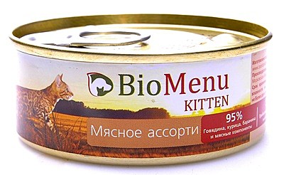 BioMenu Паштет для котят мясное ассорти