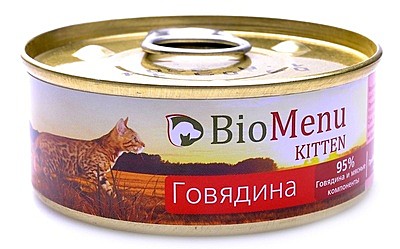 BioMenu Паштет для котят с говядиной