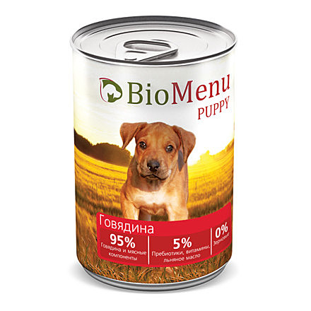 BioMenu Puppy влажный корм для щенков с говядиной, в консервах - 410 г