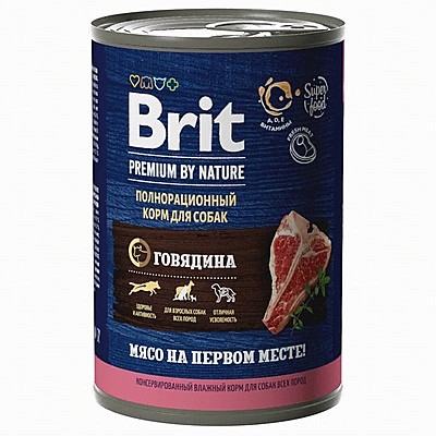 Brit консервы с говядиной для взрослых собак всех пород