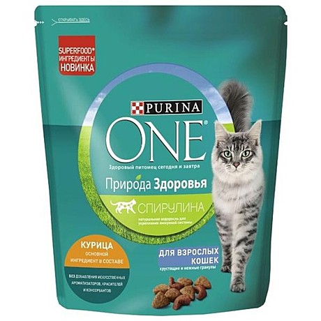 Purina ONE® Природа Здоровья для стерилизованных кошек и кастрированных котов с говядиной 200гр