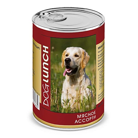 Dog Lunch (Дог Ланч) консервы для собак мясное ассорти в желе (0,4 кг)