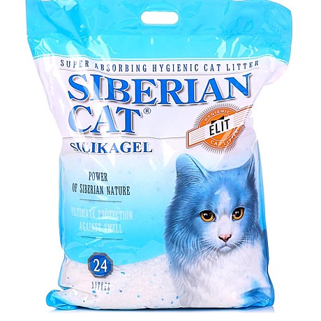 Наполнитель Сибирская кошка Элитный впитывающий силикагелевый для кошек 24л