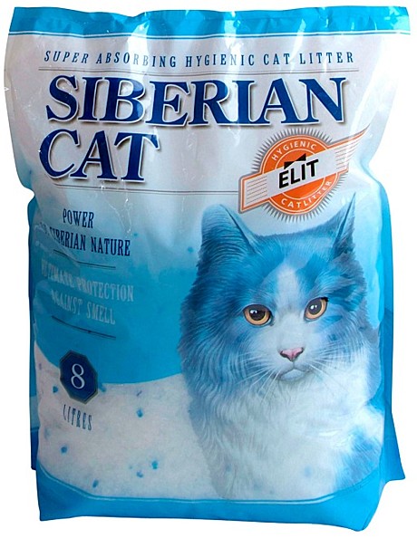 Наполнитель Сибирская кошка Элитный впитывающий силикагелевый для кошек 8л