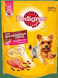 PEDIGREE® для взрослых собак миниатюрных пород, полнорационный корм с говядиной 600гр