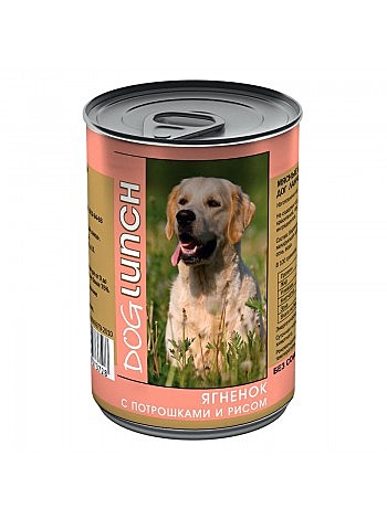 Dog Lunch (Дог Ланч) консервы для собак ягненок/потрошка/рис в желе (0,4 кг)