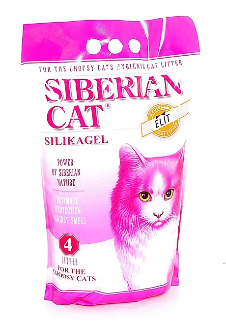 Наполнитель Сибирская кошка Элитный впитывающий силикагелевый для привередливых кошек 4л