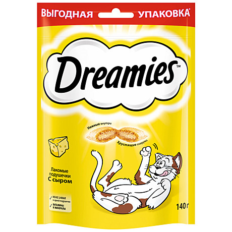 Dreamies (Дримс) Лакомые подушечки с сыром для кошек 140г