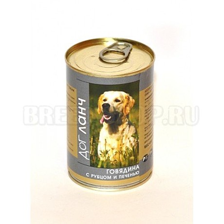 Dog Lunch (Дог Ланч) консервы для собак говядина/рубец/печень в желе (0,4 кг)