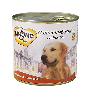 Мнямс консервы для собак: телятина с ветчиной 