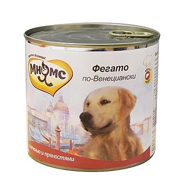 Мнямс консервы для собак: телячья печень с пряностями 