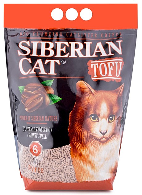 Сибирская Кошка Тофу Кофе 6л биоразлагаемый/комкующийся  6л