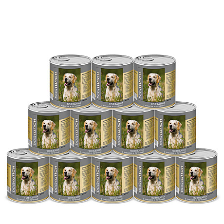 Dog Lunch (Дог Ланч) консервы для собак говядина/рубец/печень в желе (0,75 кг)