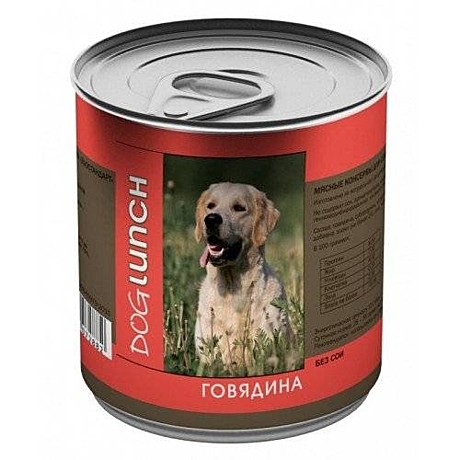 Dog Lunch (Дог Ланч) консервы для собак говядина в желе (0,75 кг)