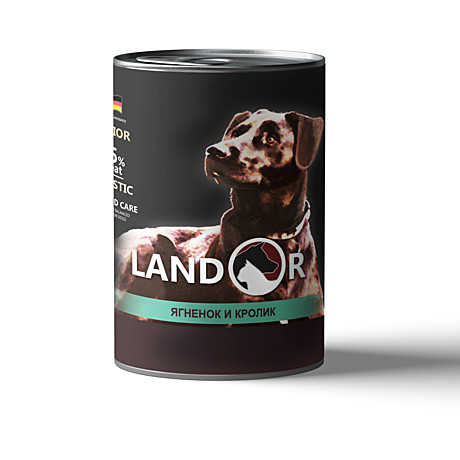 Консервы LANDOR для пожилых собак с ягненком и кроликом  (400г)