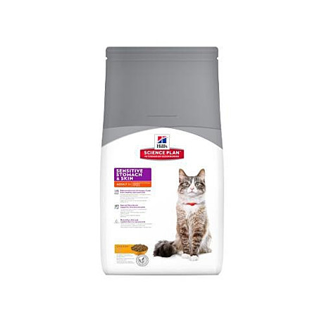 Hill’s Science Plan Sensitive Stomach корм для взрослых кошек для здоровья ЖКТ 1.5 кг