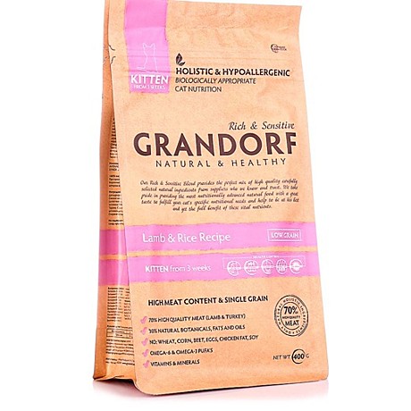 Grandorf (0,4 кг) Ягнёнок с рисом KITTEN