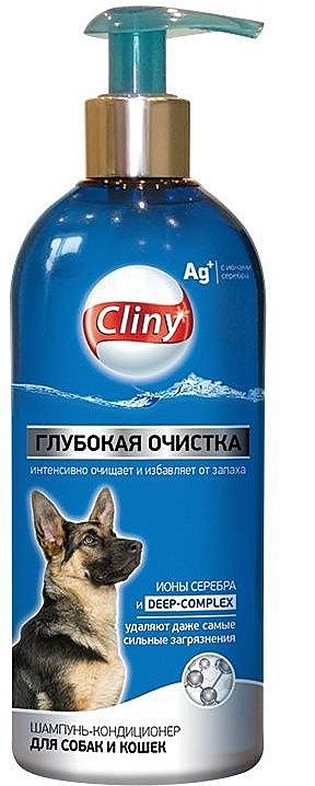 Шампунь-кондиционер Cliny для собак и кошек глубокая очистка