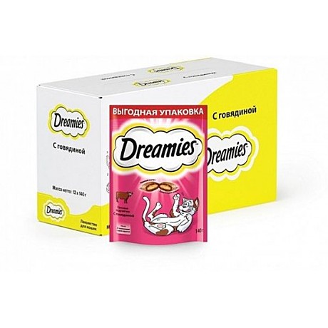 Dreamies (Дримс) Лакомые подушечки с говядиной для кошек 140г