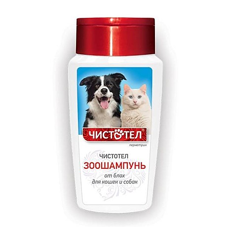 ЧИСТОТЕЛ шампунь от блох и клещей универсальный для кошек и собак 180 мл