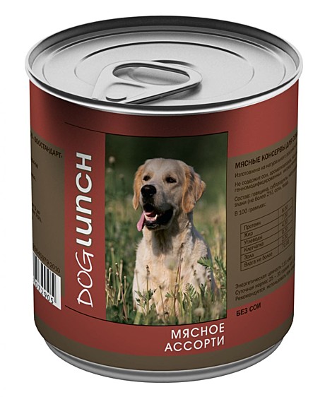 Dog Lunch (Дог Ланч) консервы для собак мясное ассорти в желе (0,75 кг)