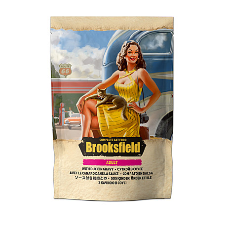 Brooksfield (Бруксфилд) Полнорационное питание для взрослых кошек утка в соусе