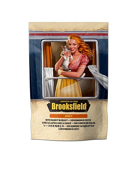 Brooksfield (Бруксфилд) Полнорационное питание для взрослых кошек кролик в соусе