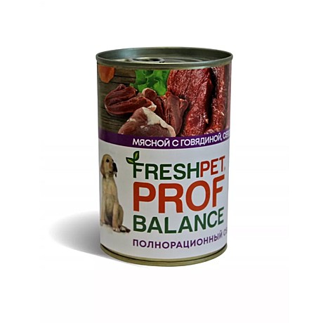 FRESHPET PROF BALANCE (ФРЕШПЕТ Профбанс) д/щенков говядина/сердце/рис 410гр