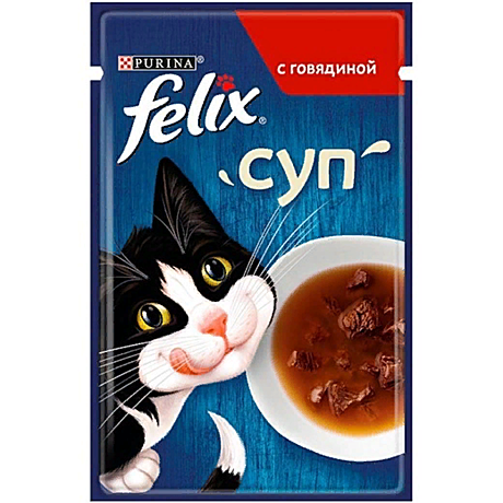 Felix суп с говядиной, пауч, 48г