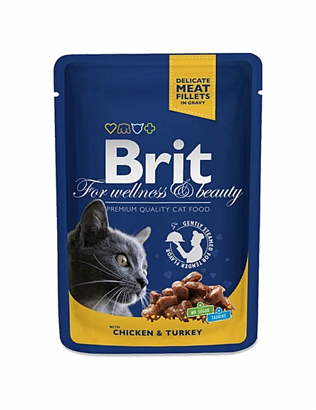 Brit Premium для взрослых кошек с курицей и индейкой