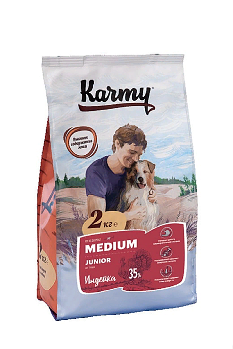 Karmy Junior Medium для собак - индейка 14кг