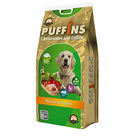 Puffins (Пуффинс) Мясное Ассорти для собак Puffins Мясное Ассорти 15кг