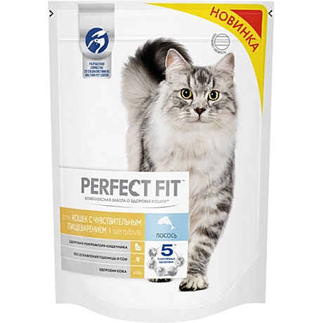 Perfect Fit Корм Perfect Fit сухой корм для чувствительных кошек, с индейкой 650гр