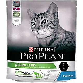 Pro Plan для стерилизованных кошек и кастрированных котов, кролик 100г