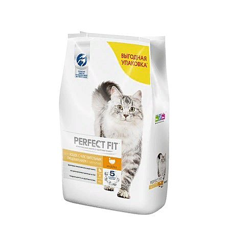 Perfect Fit Корм Perfect Fit сухой корм для чувствительных кошек, с индейкой 100г