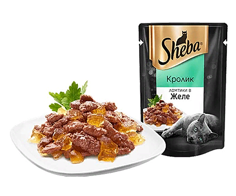 SHEBA® ЛОМТИКИ В ЖЕЛЕ Кролик