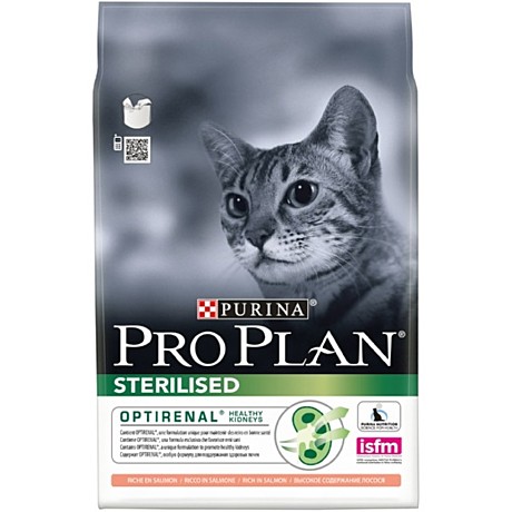 Pro Plan для стерилизованных кошек и кастрированных котов, лосось (10кг)