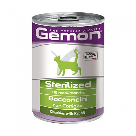 Gemon (Гемон) Cat Sterilised консервы для стерилизованных кошек кусочки кролика — 415 гр