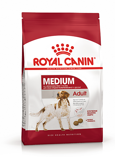 Корм для собак Royal Canin Medium Adult сухой для взрослых собак средних размеров от 12 месяцев, 15 кг