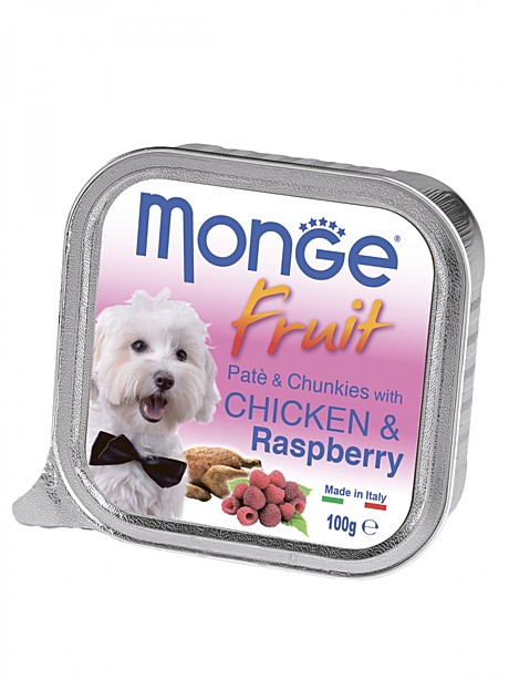 Monge (Монж) PATE & CHUNKIES with Chicken & Raspberry Нежный паштет из курицы с малиной 100гр