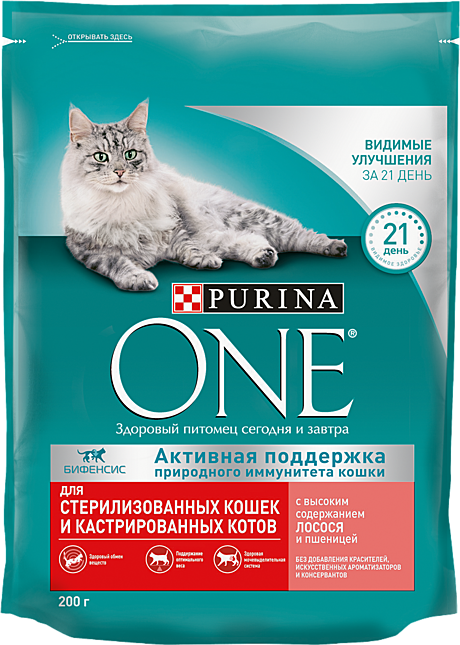 Сухой корм PURINA ONE Sterilized для кастрированных и стерилизованных кошек 3кг