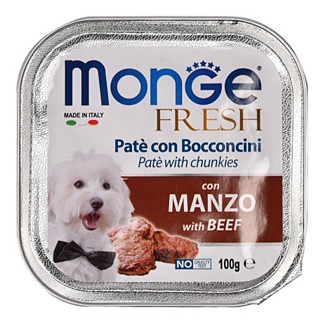 Monge PATE e BOCCONCINI con MANZO Нежный паштет из говядины 100гр