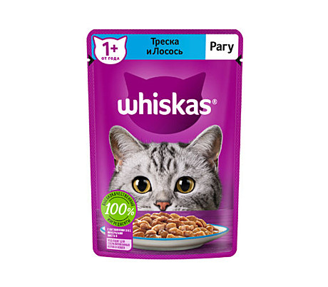 Whiskas Рагу  треска-лосось 75 г