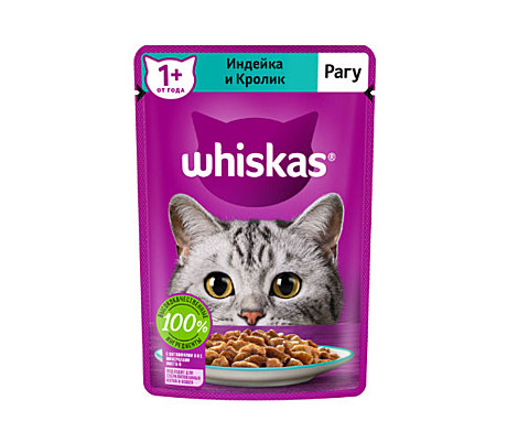 Whiskas Рагу с кроликом и индейкой 75 г.